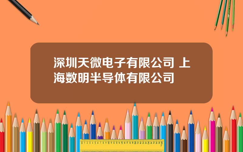 深圳天微电子有限公司 上海数明半导体有限公司